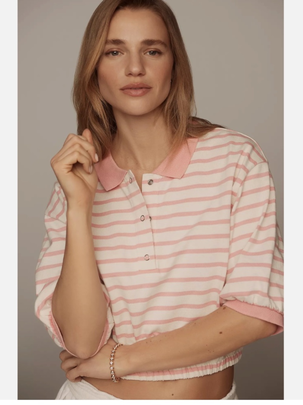 NWT ANTHROPOLOGIE DAILY PRACTICE SHORT-SLEEVE POLO TOP